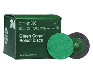 Set of 100/EA 3M Abrasive 051131-01548 Green Corps Roloc Grinding Coated-Polyester Disc Per Single Box 