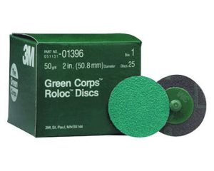 3M 2" 264F Green Corps Roloc Grinding Discs